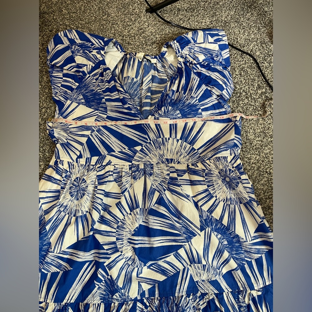 Marie Oliver NWOT Clover Dress in blue Radiance Slip on Cotton Bubble Hem Sz S - Picture 13 of 16